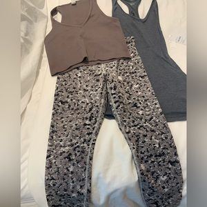Athleta Elation 7/8 leggings XSP and 2 tanks